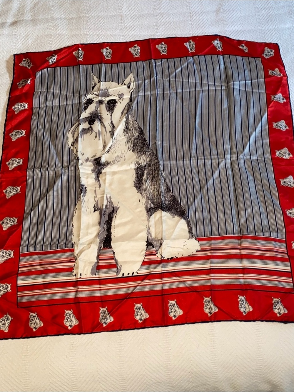 David Barrato Original Dog Tie Company All Silk Made In Italy Schnauzer Scarf